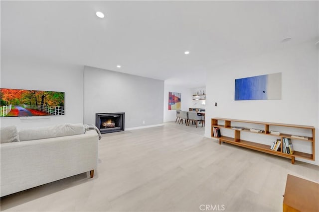 living room with light wood-type flooring