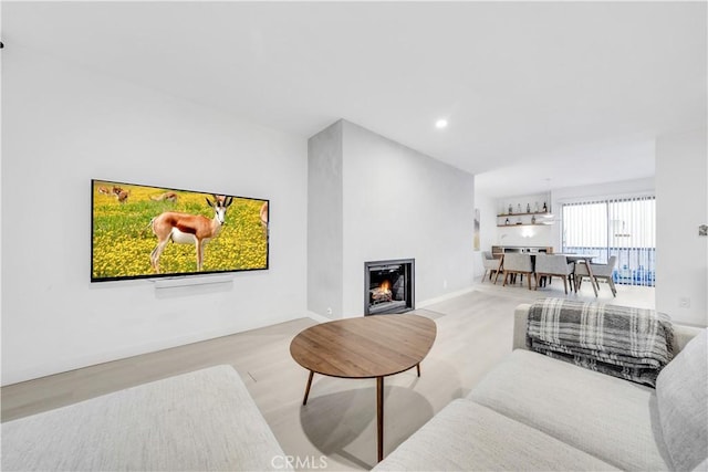 living room featuring light hardwood / wood-style floors