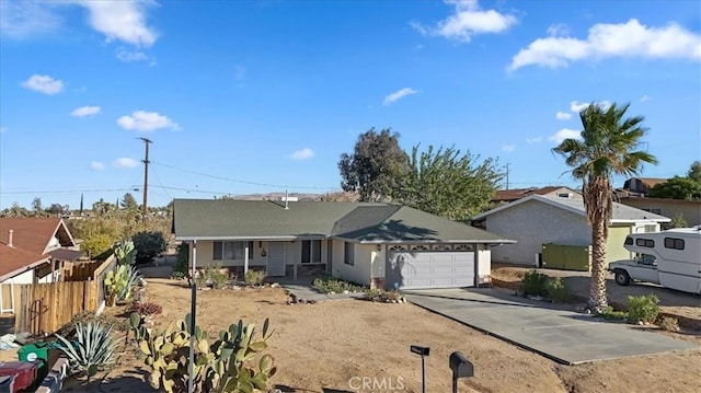 single story home featuring a garage