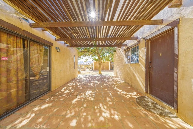 view of patio / terrace featuring a pergola