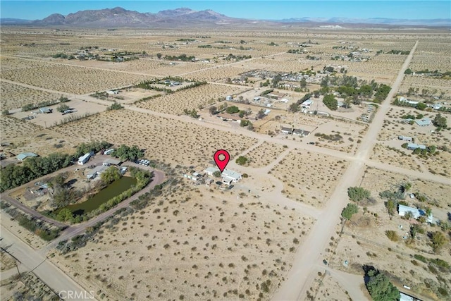 aerial view with a mountain view