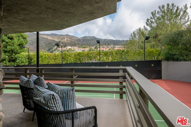 balcony with a mountain view