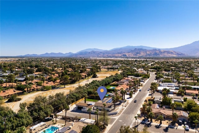 bird's eye view with a mountain view