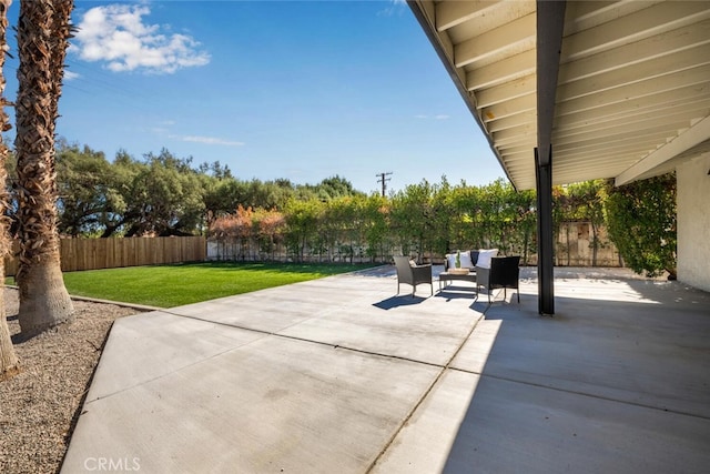 view of patio / terrace with an outdoor living space