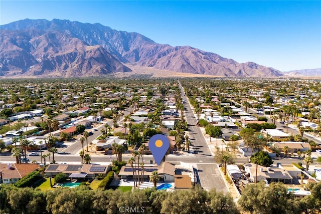 drone / aerial view with a mountain view