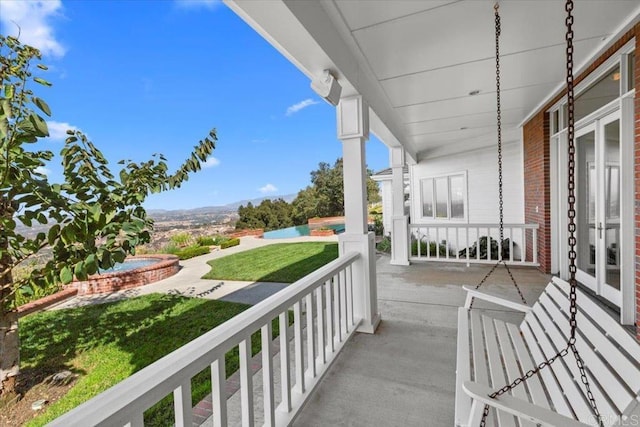 balcony with a porch