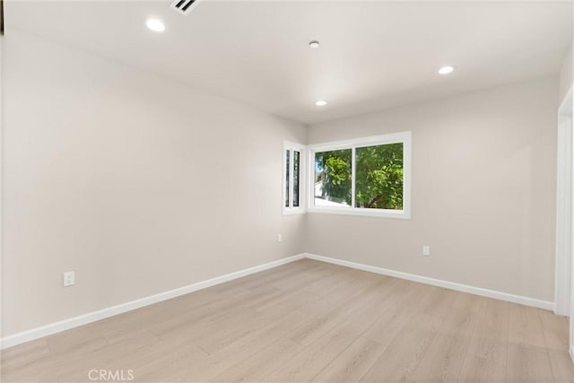 empty room featuring light wood-type flooring