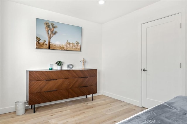 bedroom featuring light hardwood / wood-style flooring