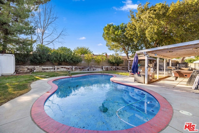 view of pool with a patio