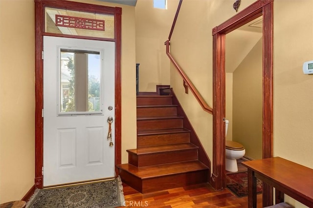 foyer featuring wood-type flooring