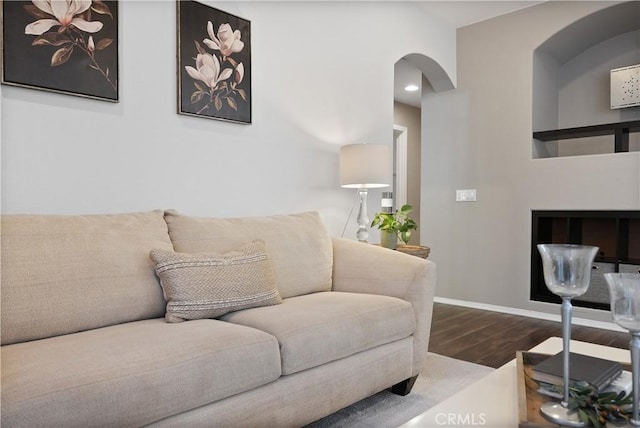 living room featuring hardwood / wood-style floors