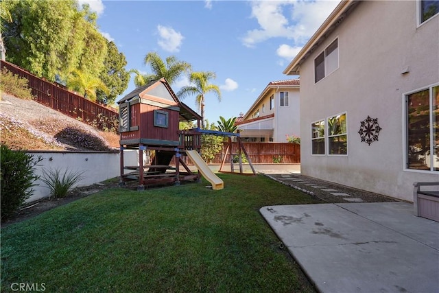 view of yard with a playground