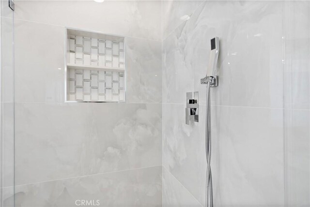 interior details with tiled shower