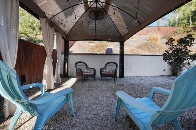 view of patio / terrace featuring a gazebo