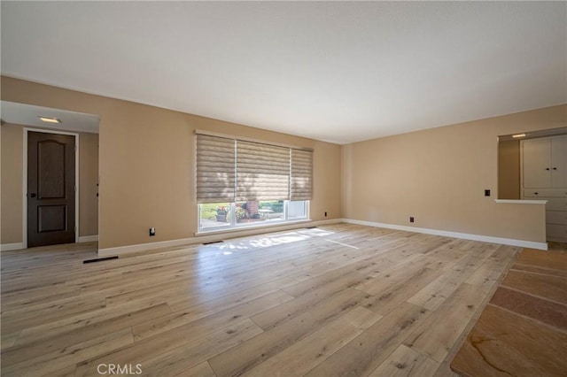 unfurnished living room featuring light hardwood / wood-style floors