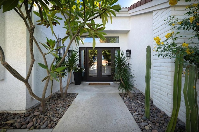 property entrance with french doors