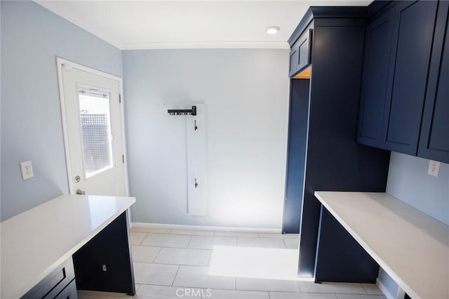 interior space featuring light tile patterned floors