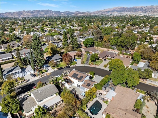 drone / aerial view with a mountain view