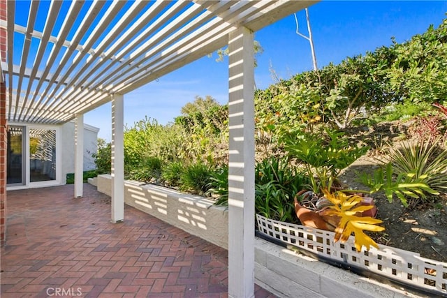 view of patio with a pergola