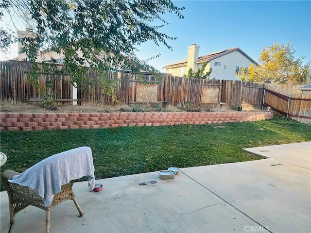 view of yard with a patio area