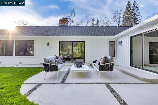 view of patio with an outdoor hangout area