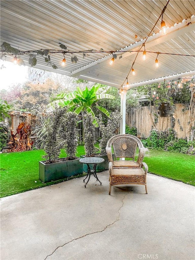 view of patio with fence