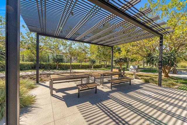 view of property's community with a pergola