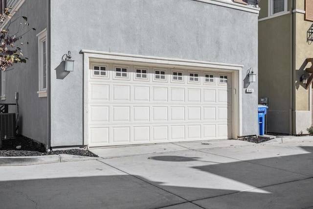 garage with central AC unit