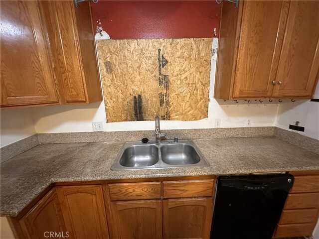 kitchen with sink and black dishwasher