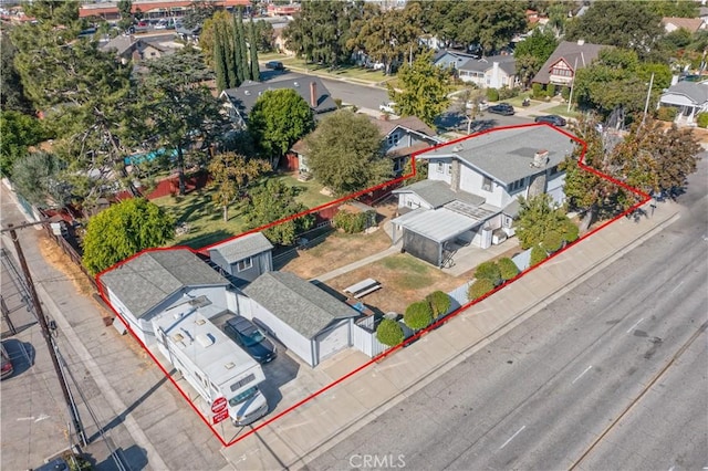 174 E Navilla Pl, Covina, CA 91723 - aerial view of residential area with property parcel outlined