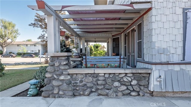 view of patio with a porch