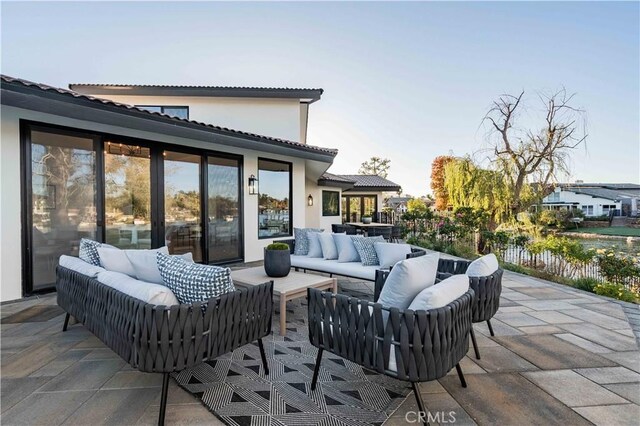 view of patio with an outdoor living space