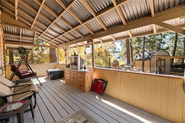 view of wooden deck