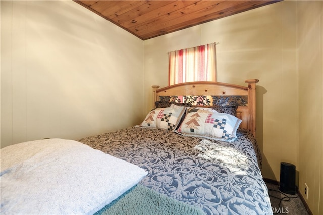 bedroom featuring wood ceiling