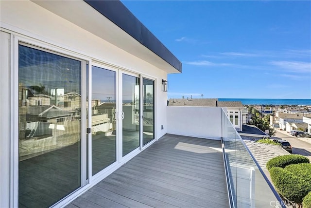 balcony with a water view