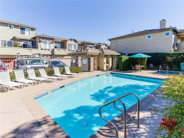 view of pool with a patio area