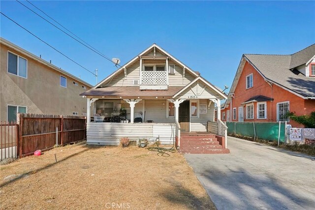 view of front of home with a porch