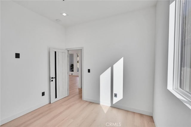 empty room featuring light wood-type flooring