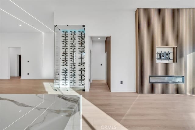 dining area featuring light wood-type flooring