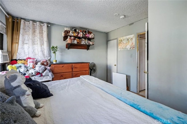 bedroom with a textured ceiling