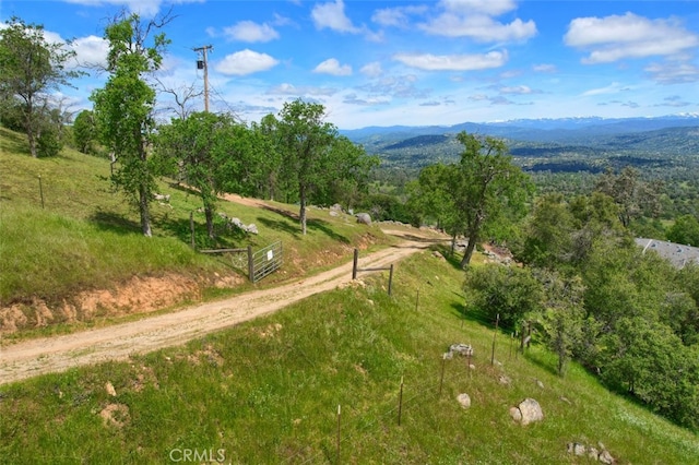 view of community featuring a mountain view and a rural view