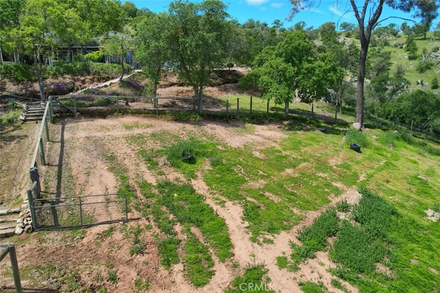 view of yard featuring a rural view