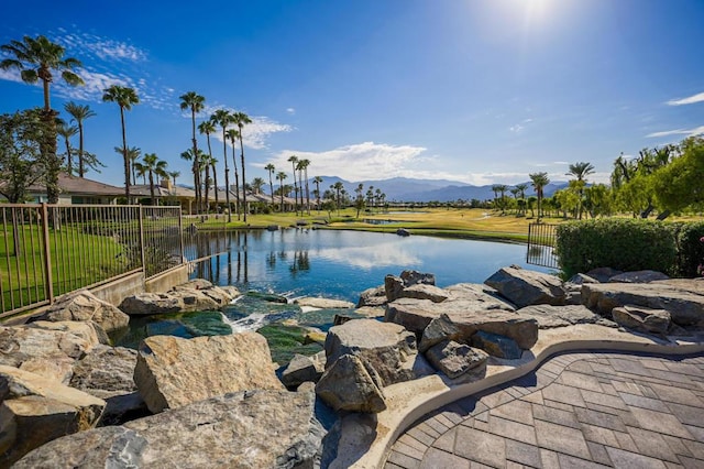 property view of water featuring a mountain view