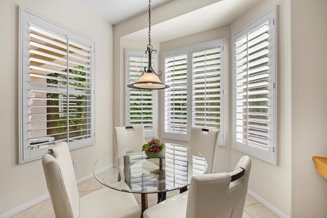 view of tiled dining room