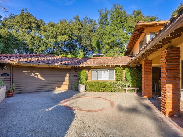 view of front of home with a garage