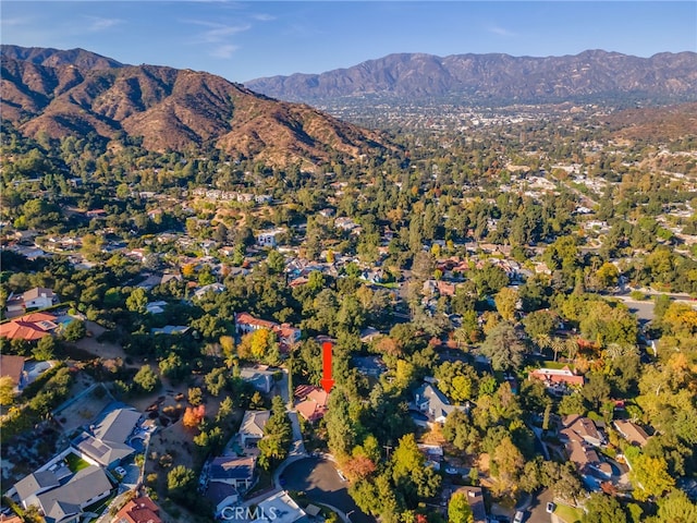 bird's eye view with a mountain view