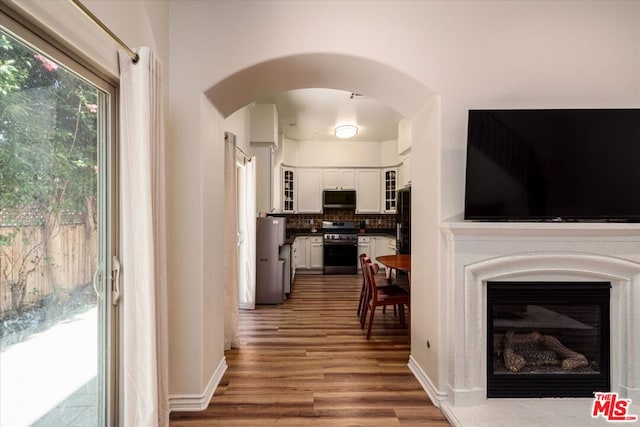 living room featuring wood-type flooring