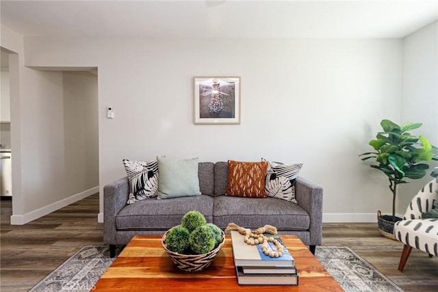 living room featuring hardwood / wood-style flooring