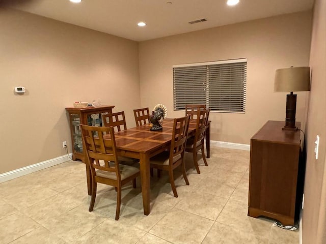 view of tiled dining space