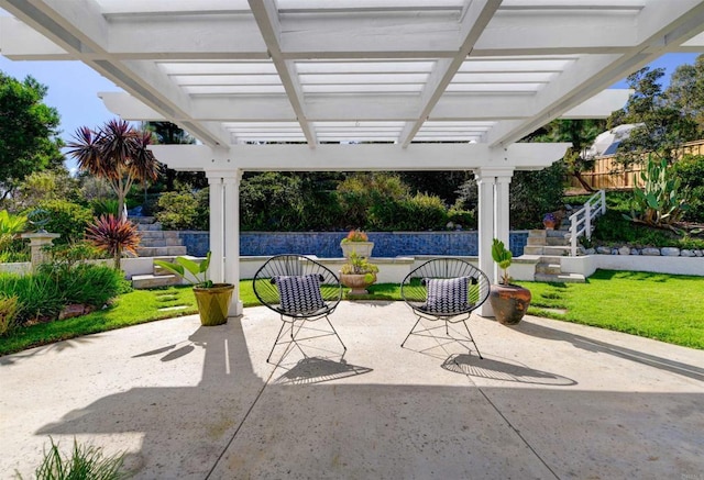 view of patio / terrace with a pergola